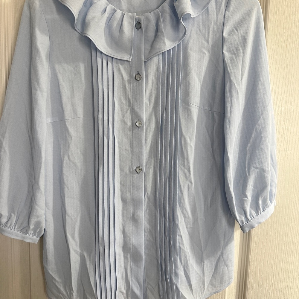 Prich Light Blue Ruffled Blouse - Picture 3 of 6